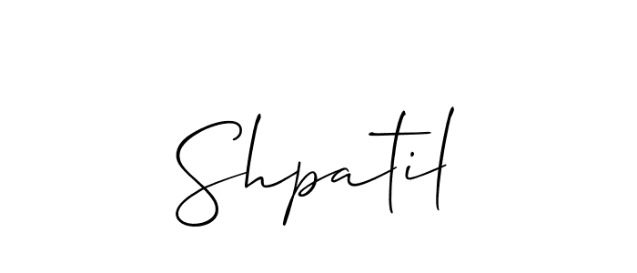 Allison_Script is a professional signature style that is perfect for those who want to add a touch of class to their signature. It is also a great choice for those who want to make their signature more unique. Get Shpatil name to fancy signature for free. Shpatil signature style 2 images and pictures png
