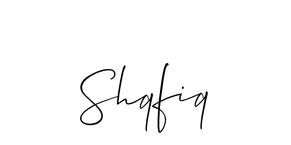 How to make Shqfiq signature? Allison_Script is a professional autograph style. Create handwritten signature for Shqfiq name. Shqfiq signature style 2 images and pictures png