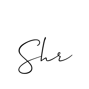 Make a beautiful signature design for name Shr. With this signature (Allison_Script) style, you can create a handwritten signature for free. Shr signature style 2 images and pictures png