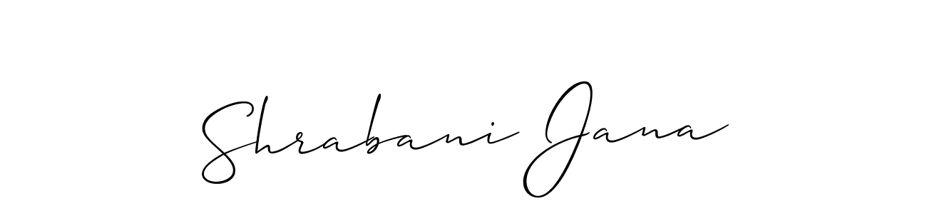 Create a beautiful signature design for name Shrabani Jana. With this signature (Allison_Script) fonts, you can make a handwritten signature for free. Shrabani Jana signature style 2 images and pictures png