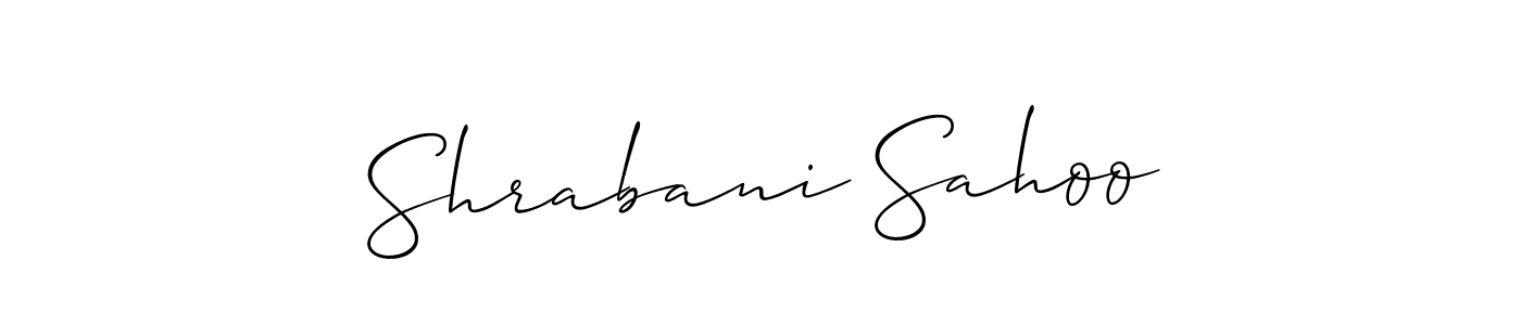 How to make Shrabani Sahoo name signature. Use Allison_Script style for creating short signs online. This is the latest handwritten sign. Shrabani Sahoo signature style 2 images and pictures png