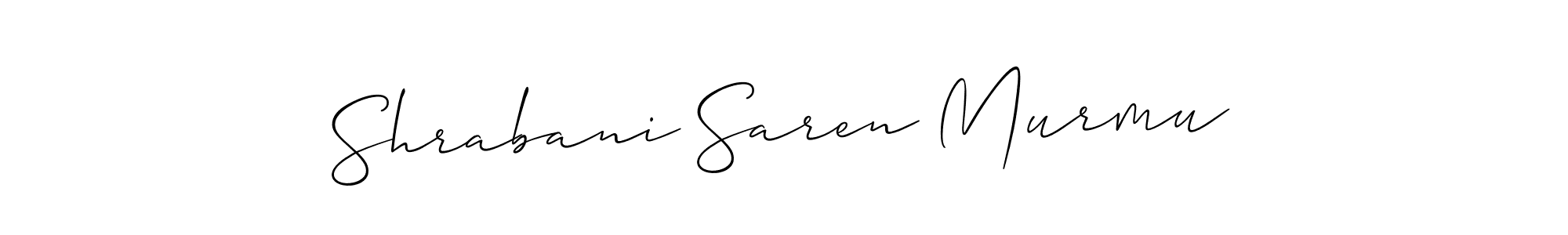 Create a beautiful signature design for name Shrabani Saren Murmu. With this signature (Allison_Script) fonts, you can make a handwritten signature for free. Shrabani Saren Murmu signature style 2 images and pictures png