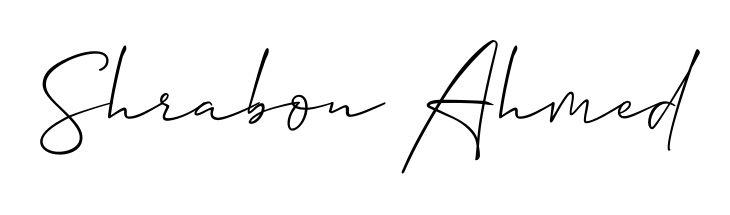 Discover how Shrabon Ahmed looks in an executive cursive font (Allison_Script). Perfect for legal documents, invoices, and certificates. Shrabon Ahmed signature style 2 images and pictures png