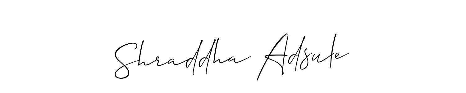 if you are searching for the best signature style for your name Shraddha Adsule. so please give up your signature search. here we have designed multiple signature styles  using Allison_Script. Shraddha Adsule signature style 2 images and pictures png