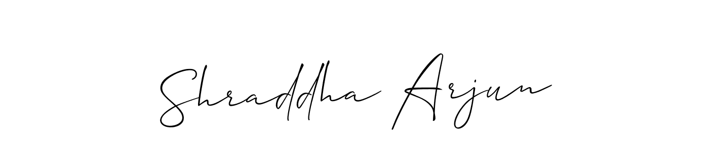 Shraddha Arjun stylish signature style. Best Handwritten Sign (Allison_Script) for my name. Handwritten Signature Collection Ideas for my name Shraddha Arjun. Shraddha Arjun signature style 2 images and pictures png