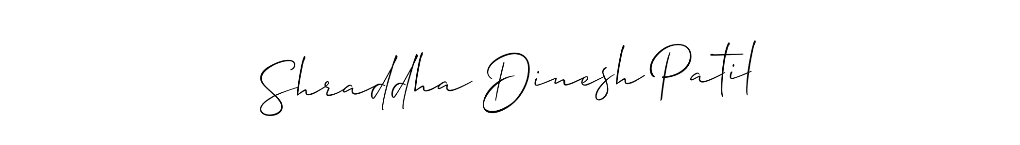 Use a signature maker to create a handwritten signature online. With this signature software, you can design (Allison_Script) your own signature for name Shraddha Dinesh Patil. Shraddha Dinesh Patil signature style 2 images and pictures png