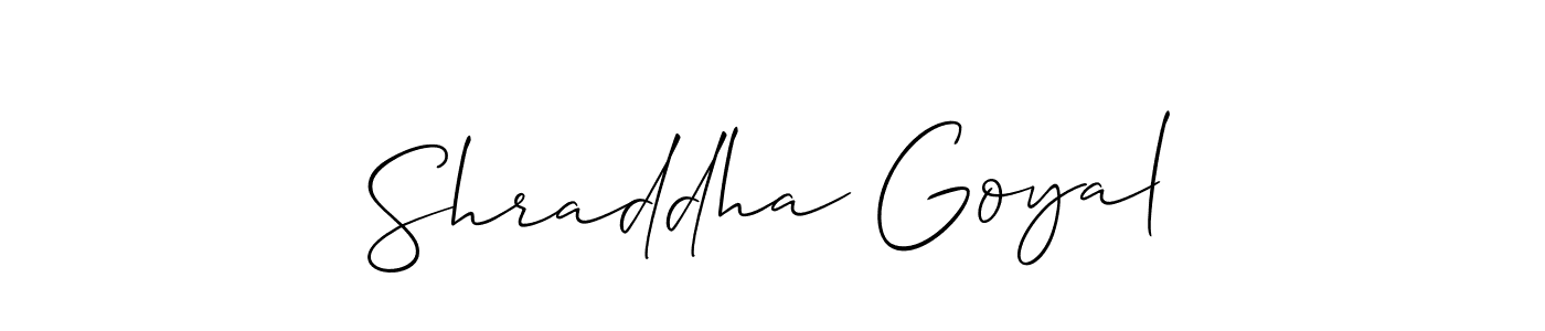 Also we have Shraddha Goyal name is the best signature style. Create professional handwritten signature collection using Allison_Script autograph style. Shraddha Goyal signature style 2 images and pictures png