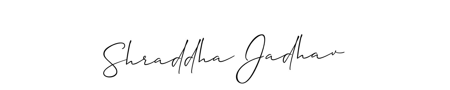 Create a beautiful signature design for name Shraddha Jadhav. With this signature (Allison_Script) fonts, you can make a handwritten signature for free. Shraddha Jadhav signature style 2 images and pictures png