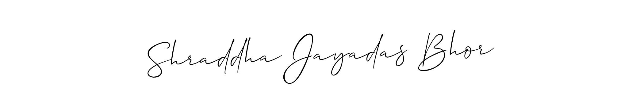 if you are searching for the best signature style for your name Shraddha Jayadas Bhor. so please give up your signature search. here we have designed multiple signature styles  using Allison_Script. Shraddha Jayadas Bhor signature style 2 images and pictures png