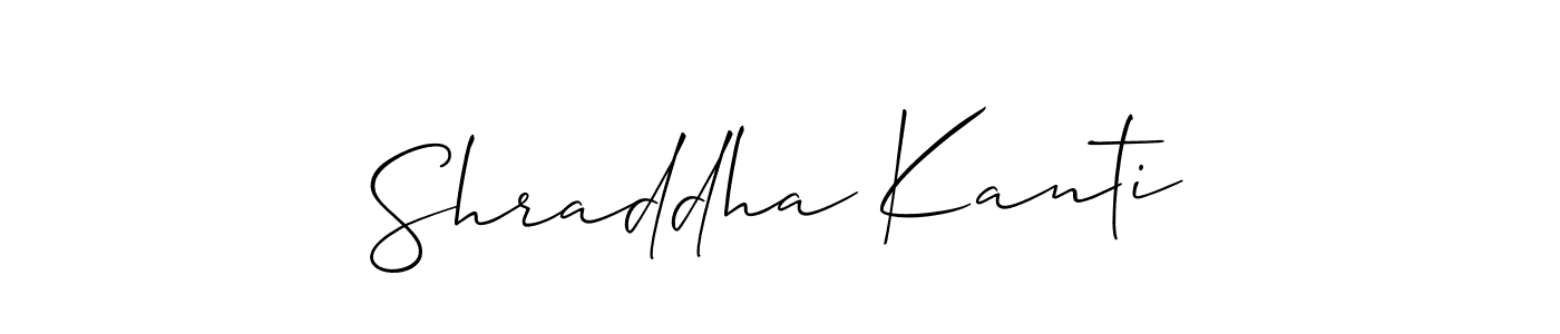 Create a beautiful signature design for name Shraddha Kanti. With this signature (Allison_Script) fonts, you can make a handwritten signature for free. Shraddha Kanti signature style 2 images and pictures png