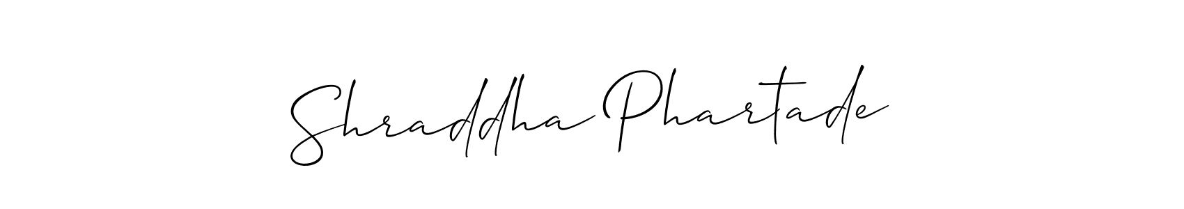 Similarly Allison_Script is the best handwritten signature design. Signature creator online .You can use it as an online autograph creator for name Shraddha Phartade. Shraddha Phartade signature style 2 images and pictures png