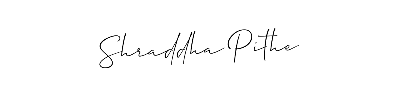Create a beautiful signature design for name Shraddha Pithe. With this signature (Allison_Script) fonts, you can make a handwritten signature for free. Shraddha Pithe signature style 2 images and pictures png