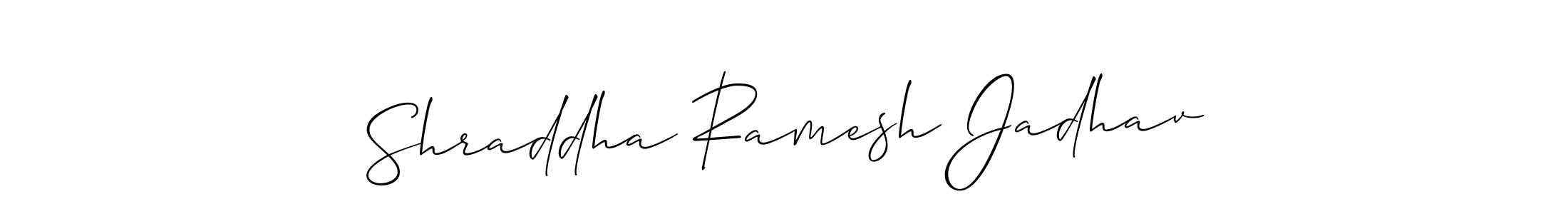 Also we have Shraddha Ramesh Jadhav name is the best signature style. Create professional handwritten signature collection using Allison_Script autograph style. Shraddha Ramesh Jadhav signature style 2 images and pictures png