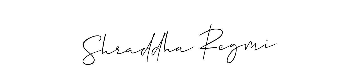 The best way (Allison_Script) to make a short signature is to pick only two or three words in your name. The name Shraddha Regmi include a total of six letters. For converting this name. Shraddha Regmi signature style 2 images and pictures png