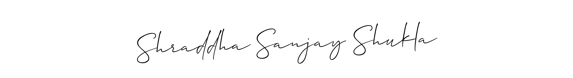 Check out images of Autograph of Shraddha Sanjay Shukla name. Actor Shraddha Sanjay Shukla Signature Style. Allison_Script is a professional sign style online. Shraddha Sanjay Shukla signature style 2 images and pictures png