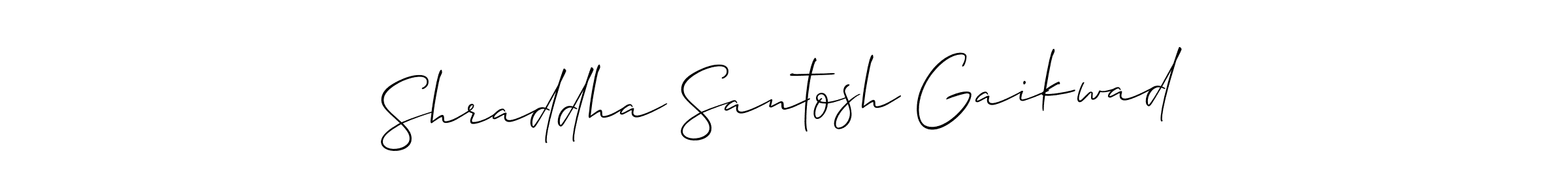 if you are searching for the best signature style for your name Shraddha Santosh Gaikwad. so please give up your signature search. here we have designed multiple signature styles  using Allison_Script. Shraddha Santosh Gaikwad signature style 2 images and pictures png