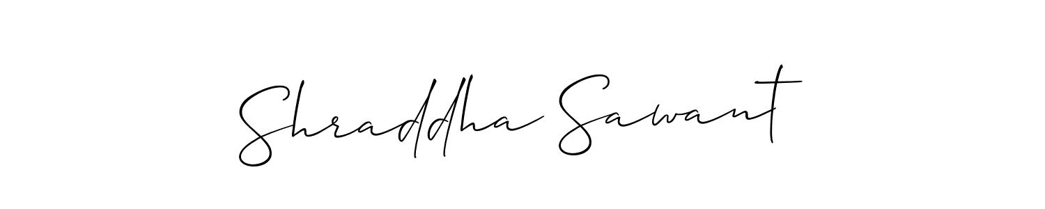 You should practise on your own different ways (Allison_Script) to write your name (Shraddha Sawant) in signature. don't let someone else do it for you. Shraddha Sawant signature style 2 images and pictures png