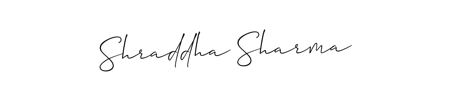 Shraddha Sharma stylish signature style. Best Handwritten Sign (Allison_Script) for my name. Handwritten Signature Collection Ideas for my name Shraddha Sharma. Shraddha Sharma signature style 2 images and pictures png