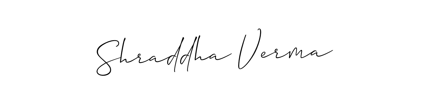 The best way (Allison_Script) to make a short signature is to pick only two or three words in your name. The name Shraddha Verma include a total of six letters. For converting this name. Shraddha Verma signature style 2 images and pictures png