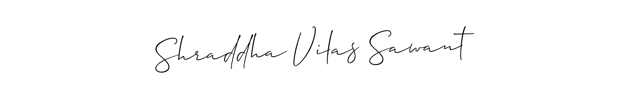 if you are searching for the best signature style for your name Shraddha Vilas Sawant. so please give up your signature search. here we have designed multiple signature styles  using Allison_Script. Shraddha Vilas Sawant signature style 2 images and pictures png