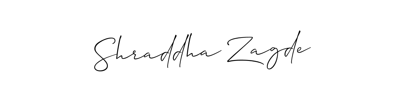 Shraddha Zagde stylish signature style. Best Handwritten Sign (Allison_Script) for my name. Handwritten Signature Collection Ideas for my name Shraddha Zagde. Shraddha Zagde signature style 2 images and pictures png
