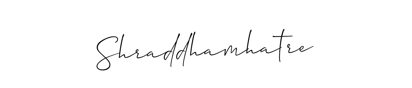 How to make Shraddhamhatre signature? Allison_Script is a professional autograph style. Create handwritten signature for Shraddhamhatre name. Shraddhamhatre signature style 2 images and pictures png