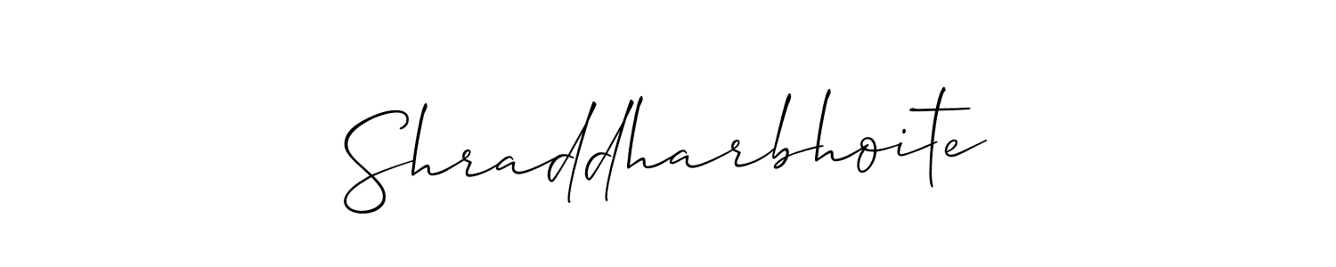 The best way (Allison_Script) to make a short signature is to pick only two or three words in your name. The name Shraddharbhoite include a total of six letters. For converting this name. Shraddharbhoite signature style 2 images and pictures png
