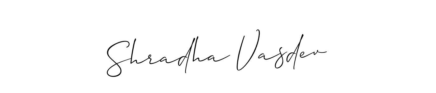 How to make Shradha Vasdev signature? Allison_Script is a professional autograph style. Create handwritten signature for Shradha Vasdev name. Shradha Vasdev signature style 2 images and pictures png