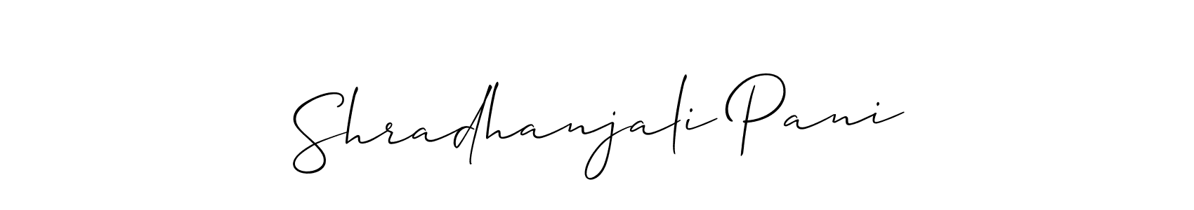 This is the best signature style for the Shradhanjali Pani name. Also you like these signature font (Allison_Script). Mix name signature. Shradhanjali Pani signature style 2 images and pictures png