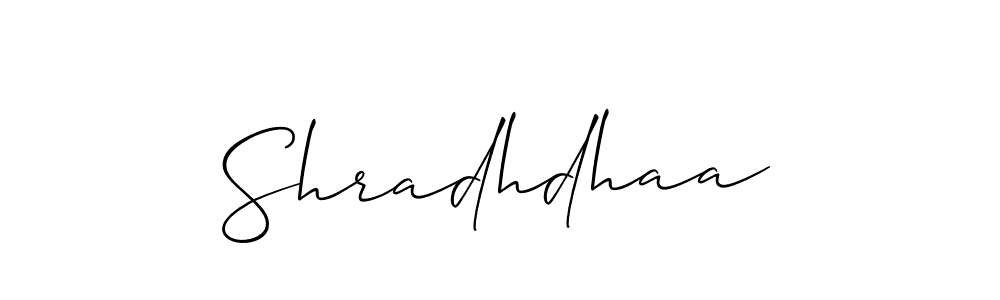 Make a beautiful signature design for name Shradhdhaa. With this signature (Allison_Script) style, you can create a handwritten signature for free. Shradhdhaa signature style 2 images and pictures png