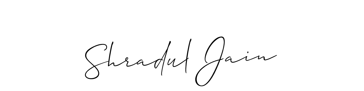 You should practise on your own different ways (Allison_Script) to write your name (Shradul Jain) in signature. don't let someone else do it for you. Shradul Jain signature style 2 images and pictures png