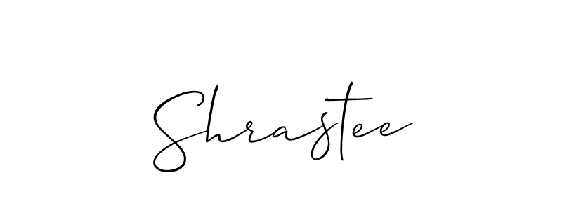 How to make Shrastee name signature. Use Allison_Script style for creating short signs online. This is the latest handwritten sign. Shrastee signature style 2 images and pictures png
