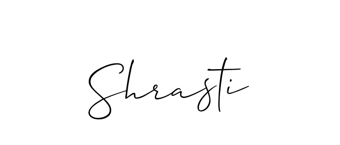 Design your own signature with our free online signature maker. With this signature software, you can create a handwritten (Allison_Script) signature for name Shrasti. Shrasti signature style 2 images and pictures png