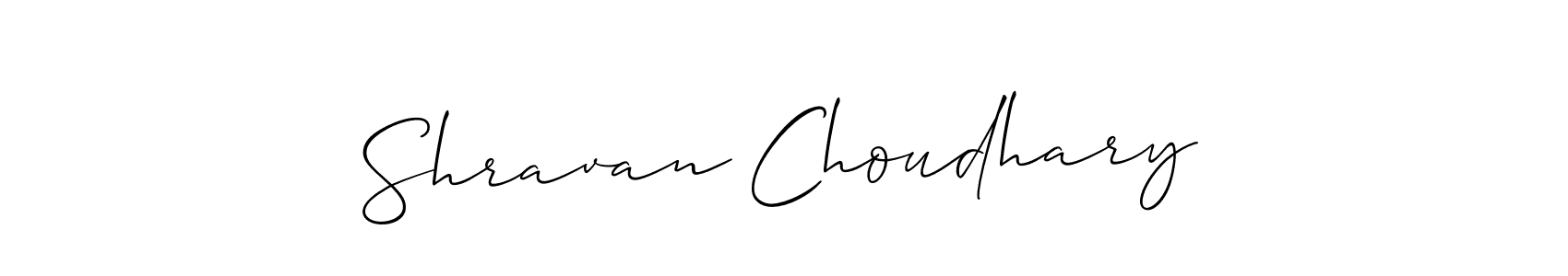 How to make Shravan Choudhary name signature. Use Allison_Script style for creating short signs online. This is the latest handwritten sign. Shravan Choudhary signature style 2 images and pictures png