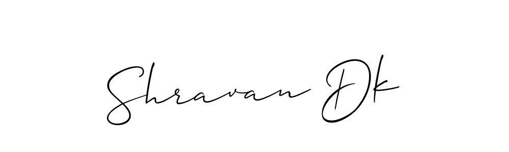 How to make Shravan Dk name signature. Use Allison_Script style for creating short signs online. This is the latest handwritten sign. Shravan Dk signature style 2 images and pictures png