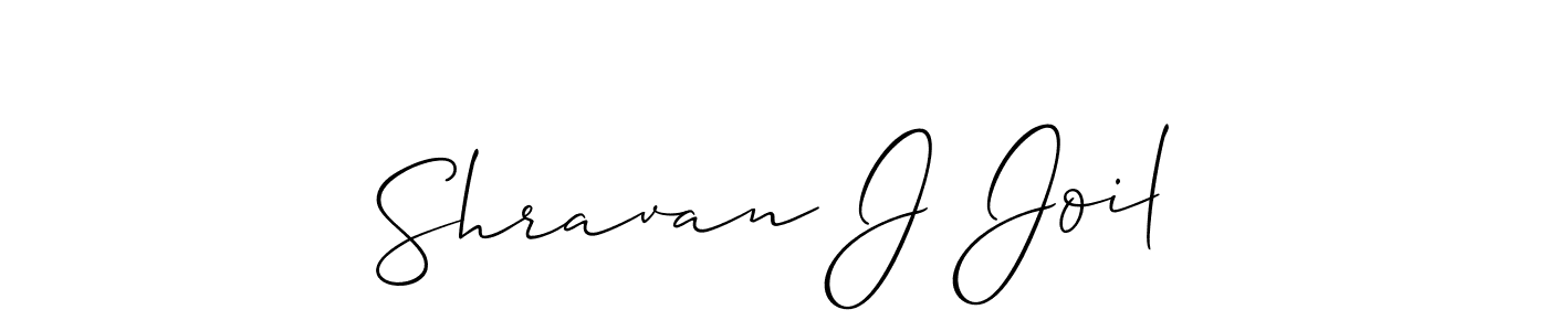 The best way (Allison_Script) to make a short signature is to pick only two or three words in your name. The name Shravan J Joil include a total of six letters. For converting this name. Shravan J Joil signature style 2 images and pictures png