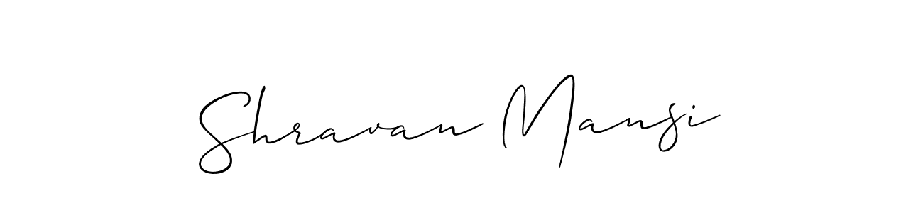 if you are searching for the best signature style for your name Shravan Mansi. so please give up your signature search. here we have designed multiple signature styles  using Allison_Script. Shravan Mansi signature style 2 images and pictures png