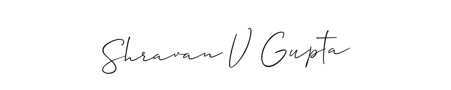 Create a beautiful signature design for name Shravan V Gupta. With this signature (Allison_Script) fonts, you can make a handwritten signature for free. Shravan V Gupta signature style 2 images and pictures png