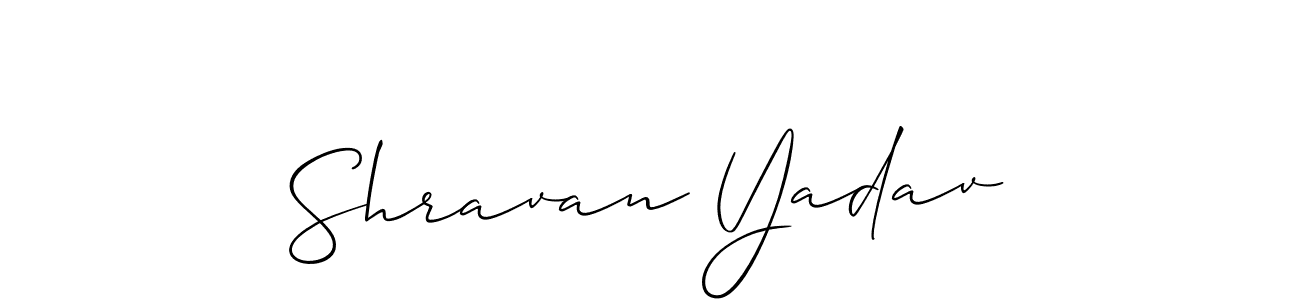 Create a beautiful signature design for name Shravan Yadav. With this signature (Allison_Script) fonts, you can make a handwritten signature for free. Shravan Yadav signature style 2 images and pictures png