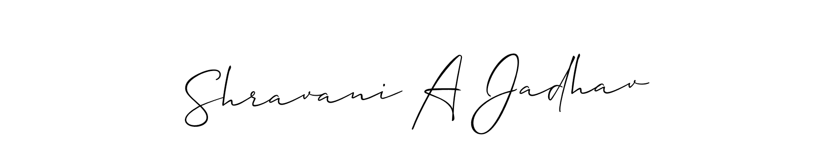 Also You can easily find your signature by using the search form. We will create Shravani A Jadhav name handwritten signature images for you free of cost using Allison_Script sign style. Shravani A Jadhav signature style 2 images and pictures png