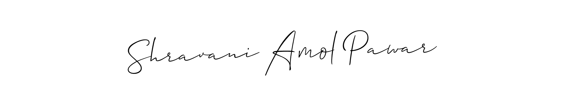 Allison_Script is a professional signature style that is perfect for those who want to add a touch of class to their signature. It is also a great choice for those who want to make their signature more unique. Get Shravani Amol Pawar name to fancy signature for free. Shravani Amol Pawar signature style 2 images and pictures png