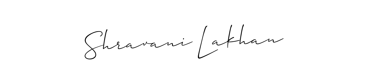 How to make Shravani Lakhan name signature. Use Allison_Script style for creating short signs online. This is the latest handwritten sign. Shravani Lakhan signature style 2 images and pictures png