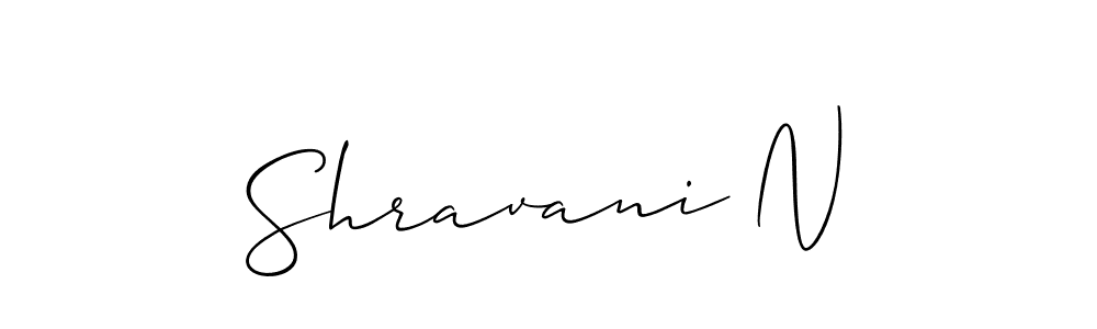 How to make Shravani N signature? Allison_Script is a professional autograph style. Create handwritten signature for Shravani N name. Shravani N signature style 2 images and pictures png