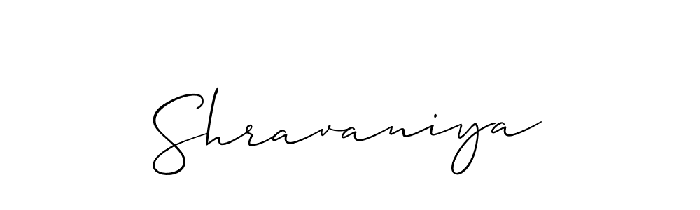 Design your own signature with our free online signature maker. With this signature software, you can create a handwritten (Allison_Script) signature for name Shravaniya. Shravaniya signature style 2 images and pictures png