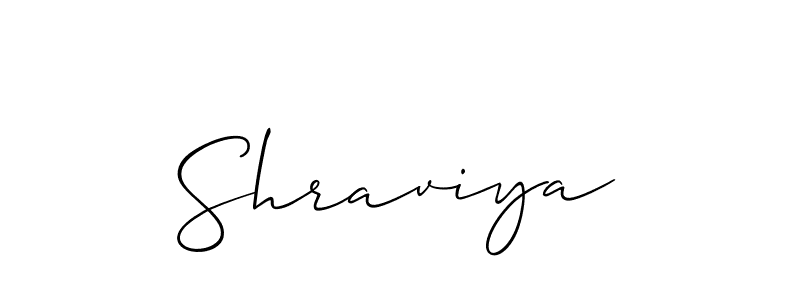 Use a signature maker to create a handwritten signature online. With this signature software, you can design (Allison_Script) your own signature for name Shraviya. Shraviya signature style 2 images and pictures png