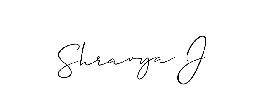 Also we have Shravya J name is the best signature style. Create professional handwritten signature collection using Allison_Script autograph style. Shravya J signature style 2 images and pictures png