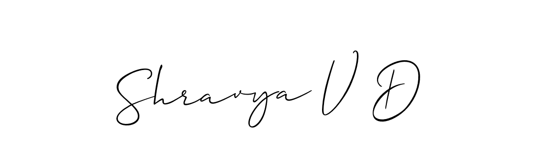 Also we have Shravya V D name is the best signature style. Create professional handwritten signature collection using Allison_Script autograph style. Shravya V D signature style 2 images and pictures png