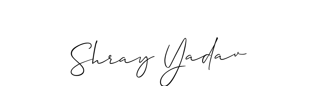How to make Shray Yadav name signature. Use Allison_Script style for creating short signs online. This is the latest handwritten sign. Shray Yadav signature style 2 images and pictures png