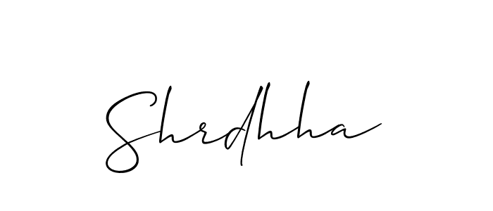 Use a signature maker to create a handwritten signature online. With this signature software, you can design (Allison_Script) your own signature for name Shrdhha. Shrdhha signature style 2 images and pictures png