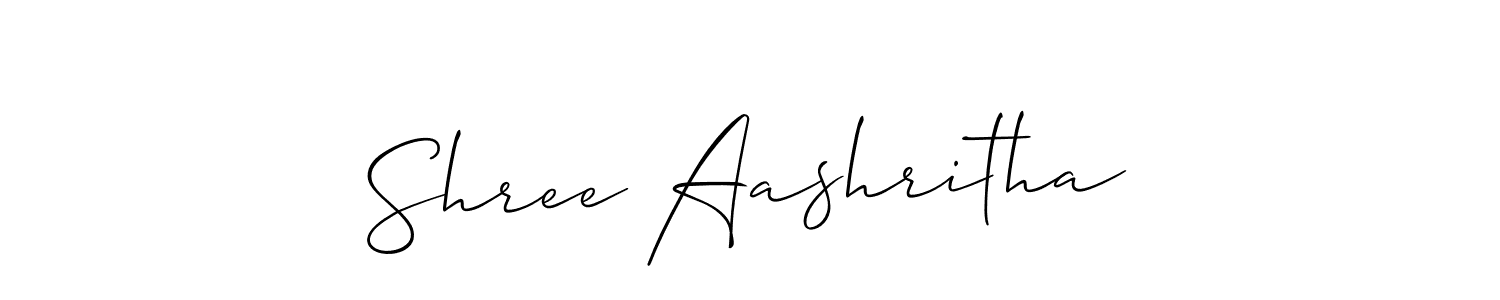 Also You can easily find your signature by using the search form. We will create Shree Aashritha name handwritten signature images for you free of cost using Allison_Script sign style. Shree Aashritha signature style 2 images and pictures png